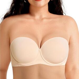 Cream Convertible Strapless Bra with Molded Cups